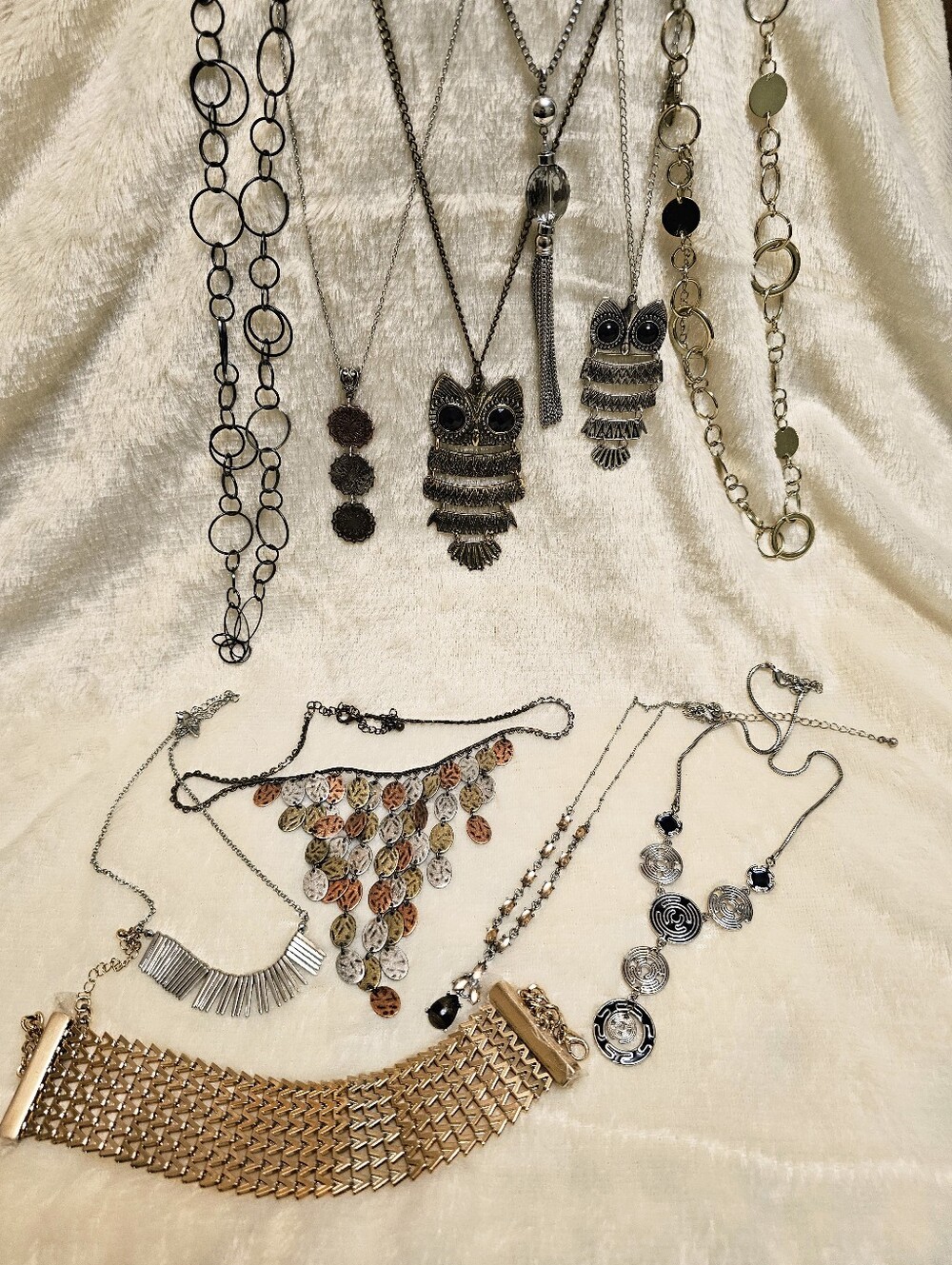 Fashion Costume Jewelry Bundle Necklaces NY&Co Silver Gold Copper Rose 11 Pcs